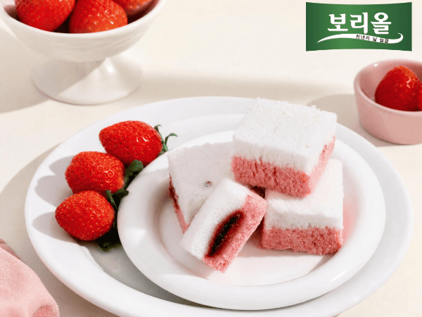 (협동조합들샘) 딸기잼설기떡 아침대용 영양간식 1KG
