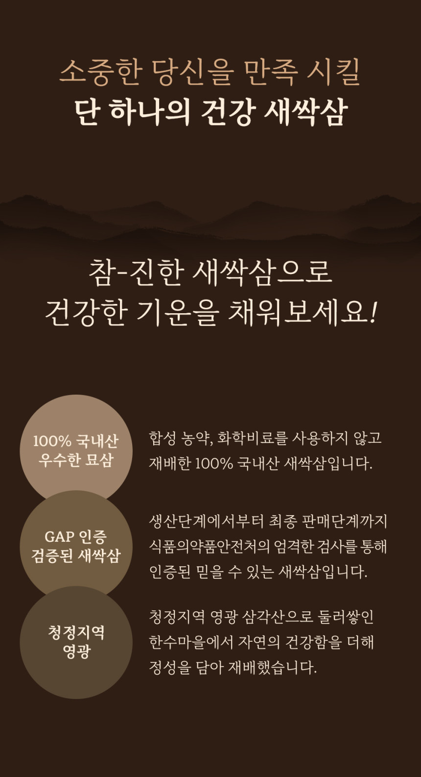 (다은새싹삼) 새싹삼  미니 30뿌리 새싹 인삼 깨끗한 식당용 카페용 가정용 선물용