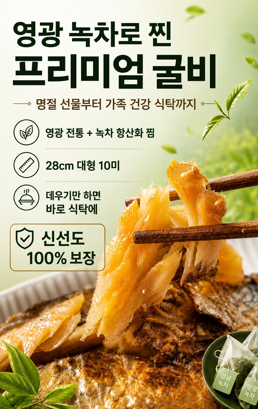 (그린영광굴비) 영광녹차 찜보리굴비 2호(10미) 28cm내외